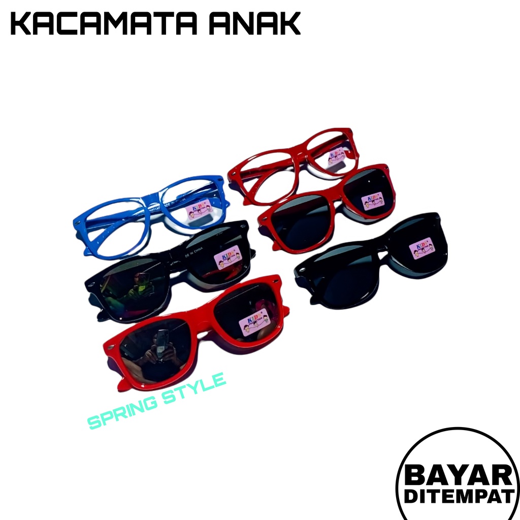 Kacamata anak trendy anak kaca mata frame kotak lucu keren variasi warna cewek / cowok - (Spring Style)