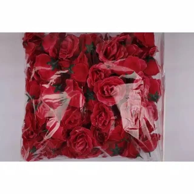 Rose Tanpa Tangkai Isi 100 Pcs . Bunga mawar mak artificial. Kepala ma