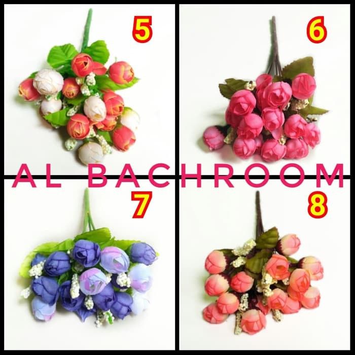 Bunga plastik mawar kecil imitasi artificial B8033-2