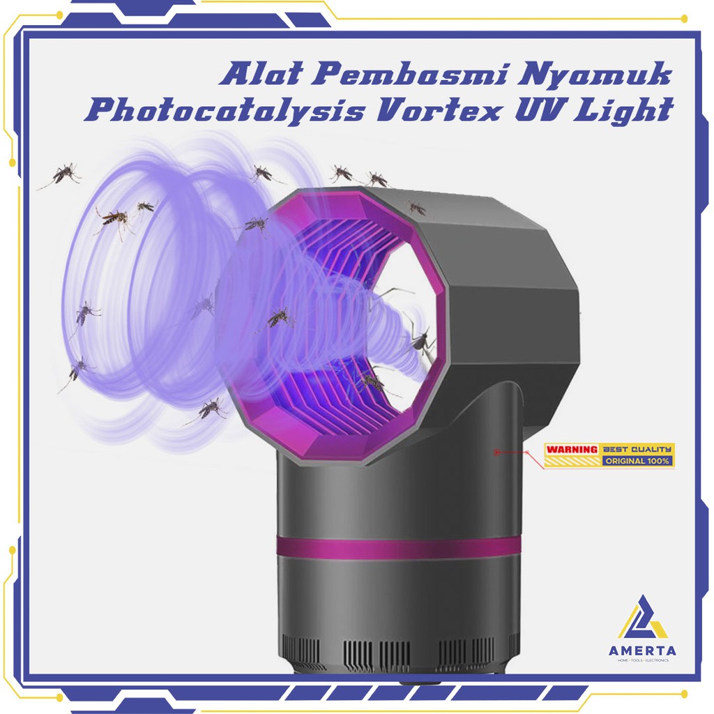 Pembasmi Nyamuk Mosquito Lamp Killer Photocatalysis Vortex UV Light ETONTECK - 5967 - Gray