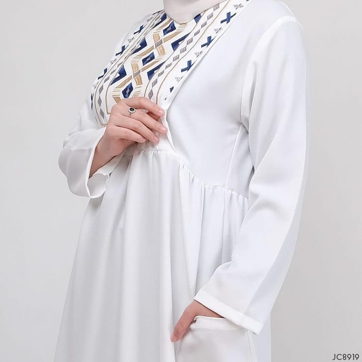 Shaima Dress / Gamis Putih / Gamis Terbaru 2022 /Gamis Bordir Cantik / Baju Gamis / Best Seller-1