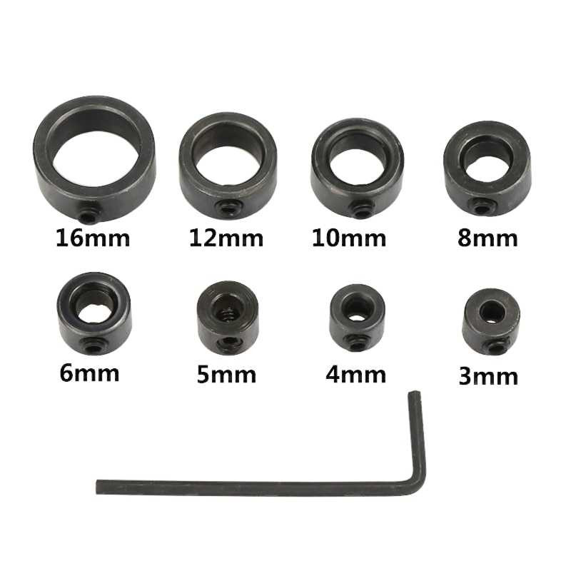FatihShop Xcan Mur Woodworking Drill Locator Stop Collars Ring 3mm-16mm 8 PCS