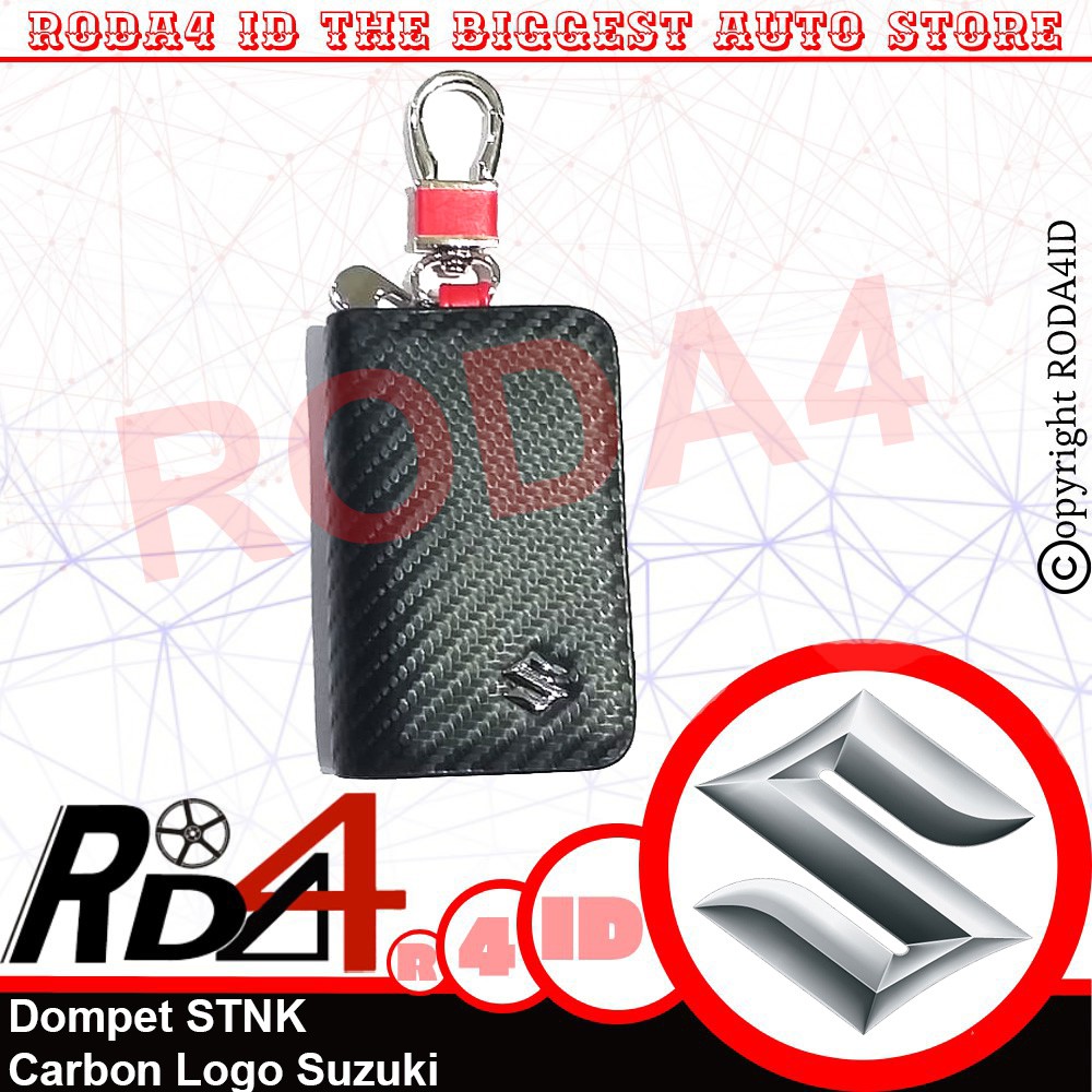 Dompet STNK Mobil Logo SUZUKI Motif Carbon