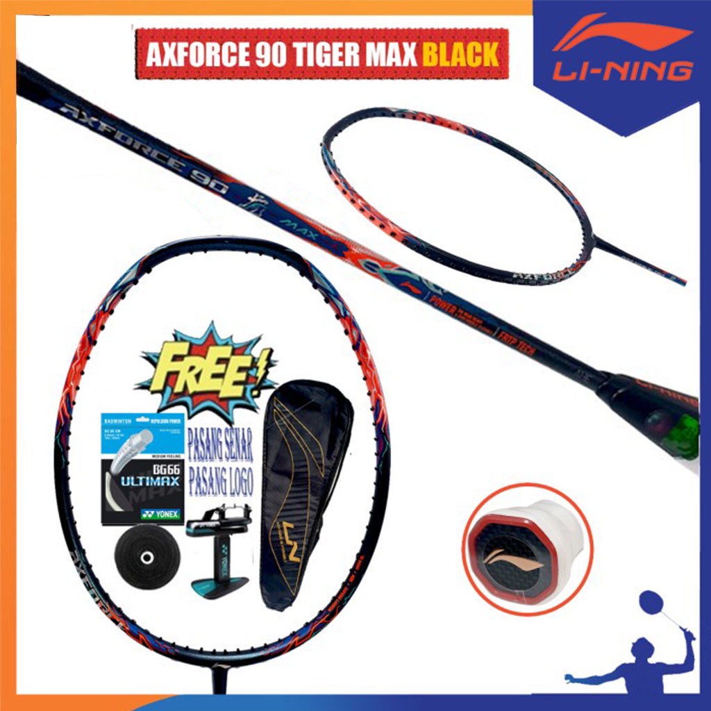 New Lining Axforce 90 Tiger Max Raket Badminton Original