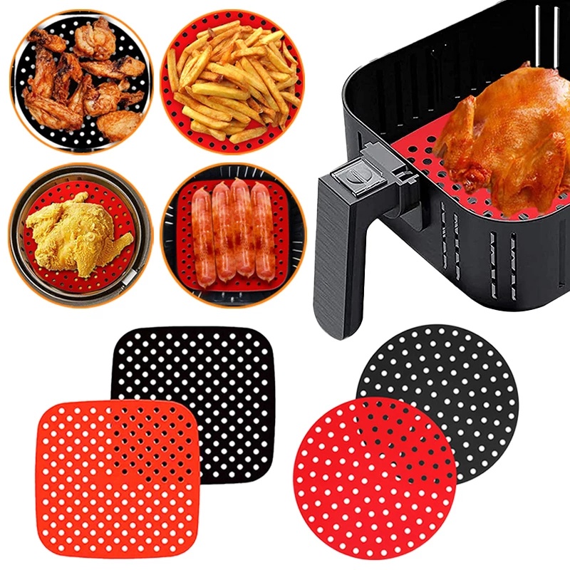 Alas Air Fryer Bahan Silikon Tahan Panas Anti Lengket Dapat Digunakan Kembali