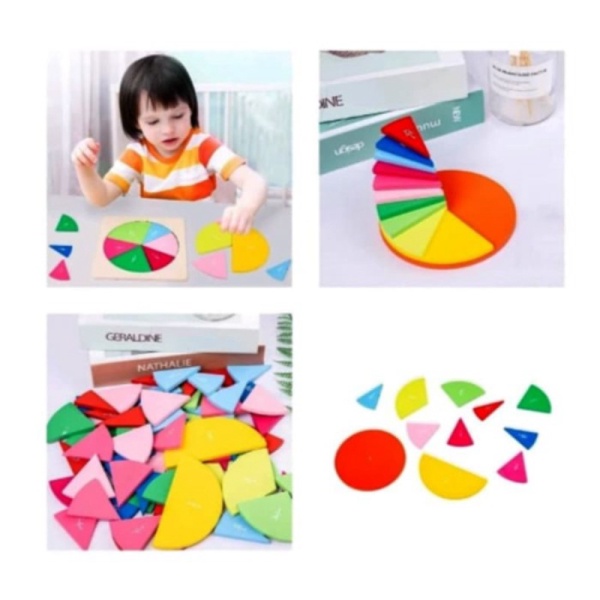 

Mainan Edukasi Montessori FRACTION DISK Belajar Pecahan Matematika Berkualitas