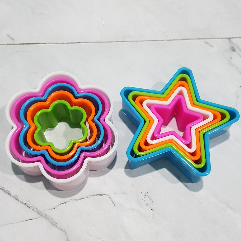 1 set Cetakan Kue Kering 5 size Biskuit Biscuit ring Cutter 2 sisi Cookie Cookies Mold