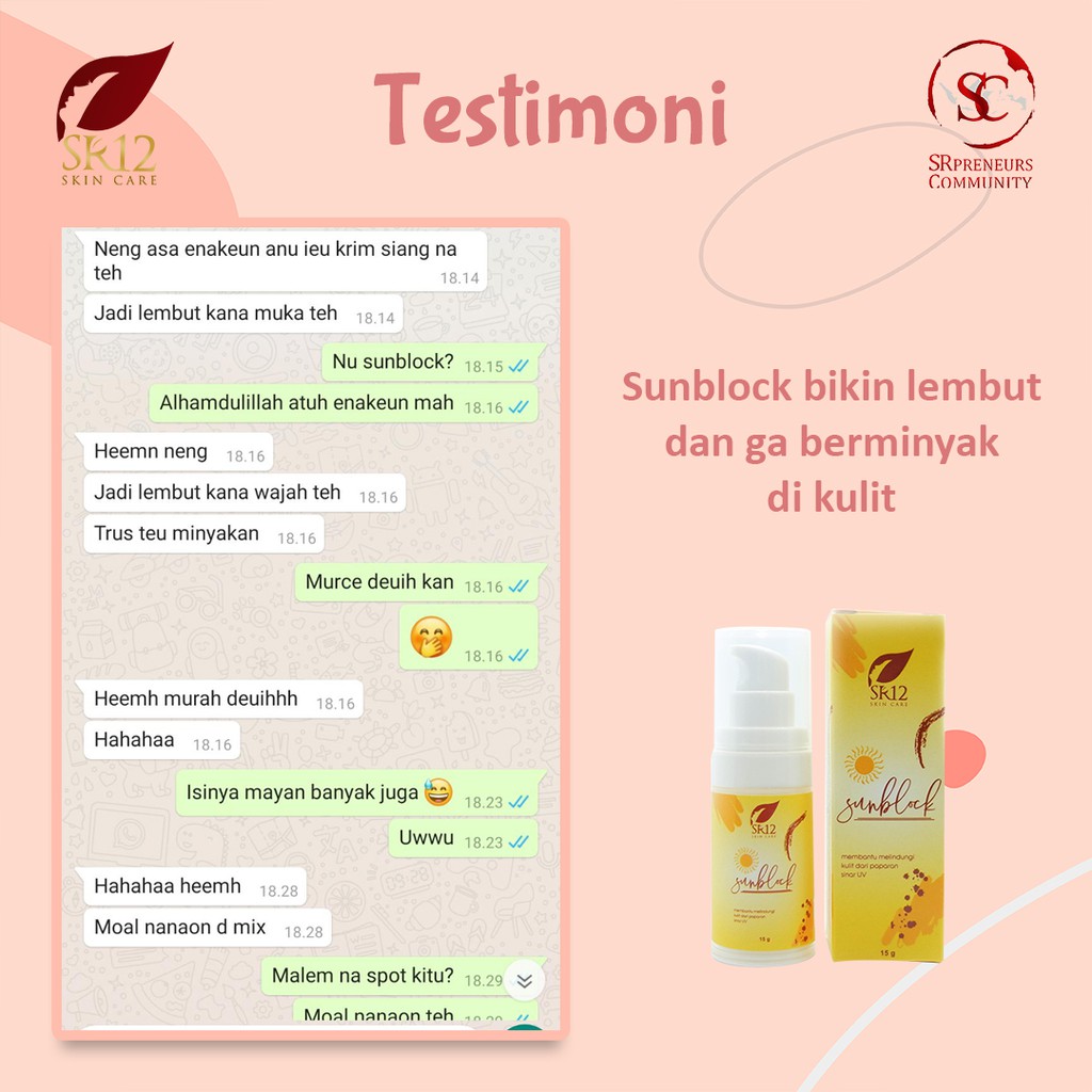 SR12 HERBAL SKINCARE  SUNBLOCK / SUNBLOCK SPF 30++ / SUN BLOCK WAJAH BPOM