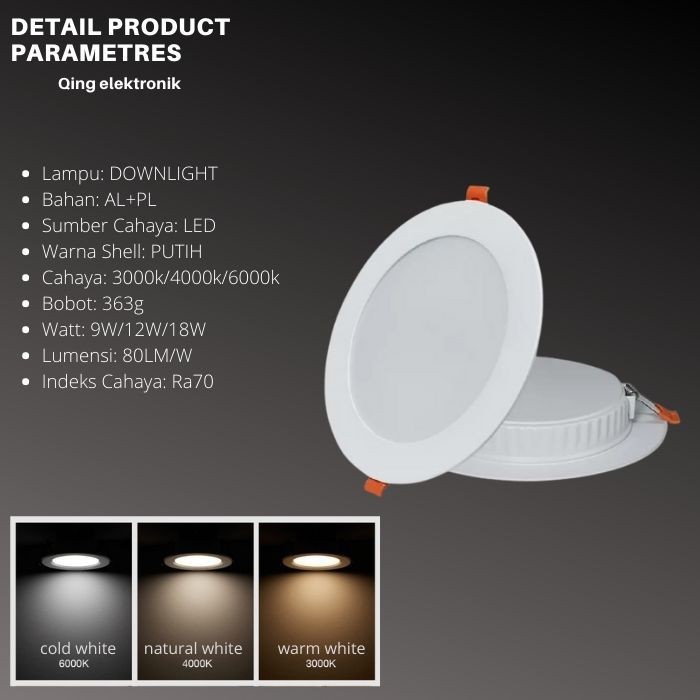 LAMPU PLAFON LED SLIM DOWNLIGHT LAMPU LED PANEL 9w / 12w / 18w