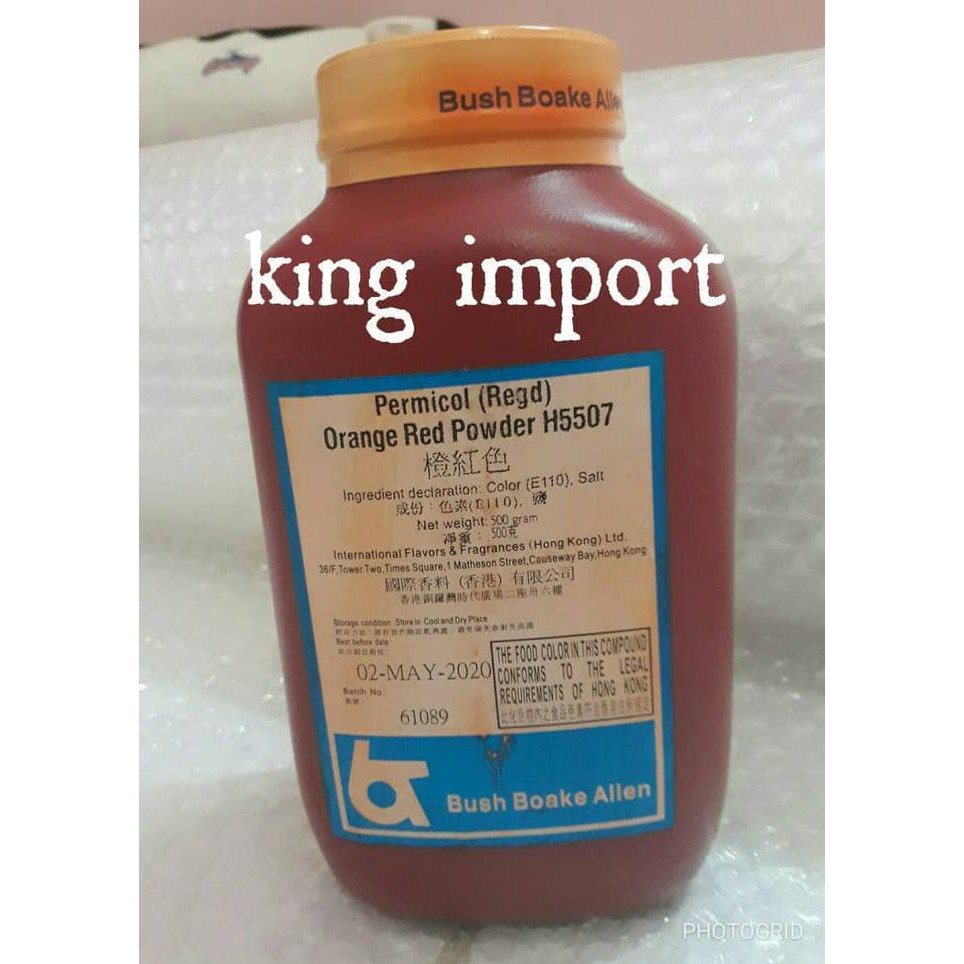 

Toko-Bahan-Kue- Permicol (Regd) Orange Red H5507 Pewarna -Terlengkap-Termurah-Dijamin.