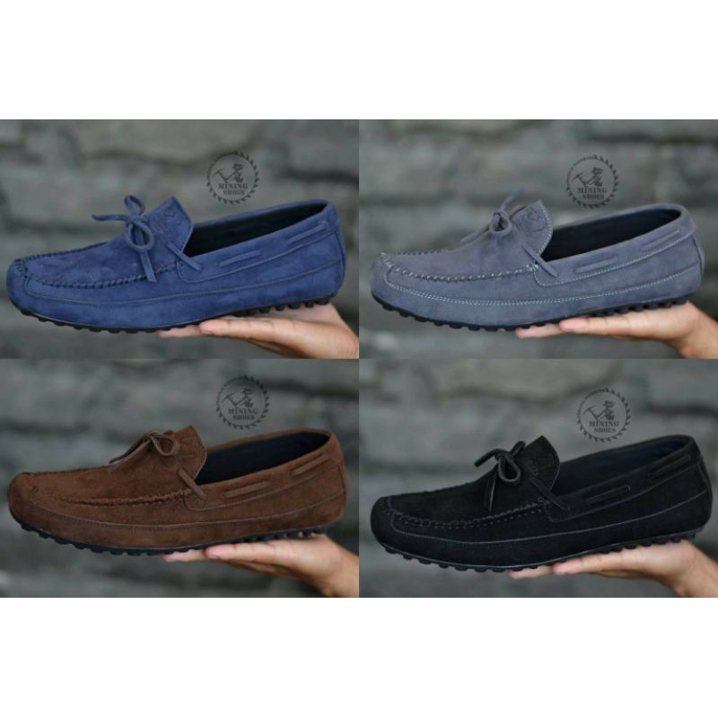 COD-in Aja [PROMO] Highland Sepatu Slip on Pria Santai Casual Formal Suede Kerja