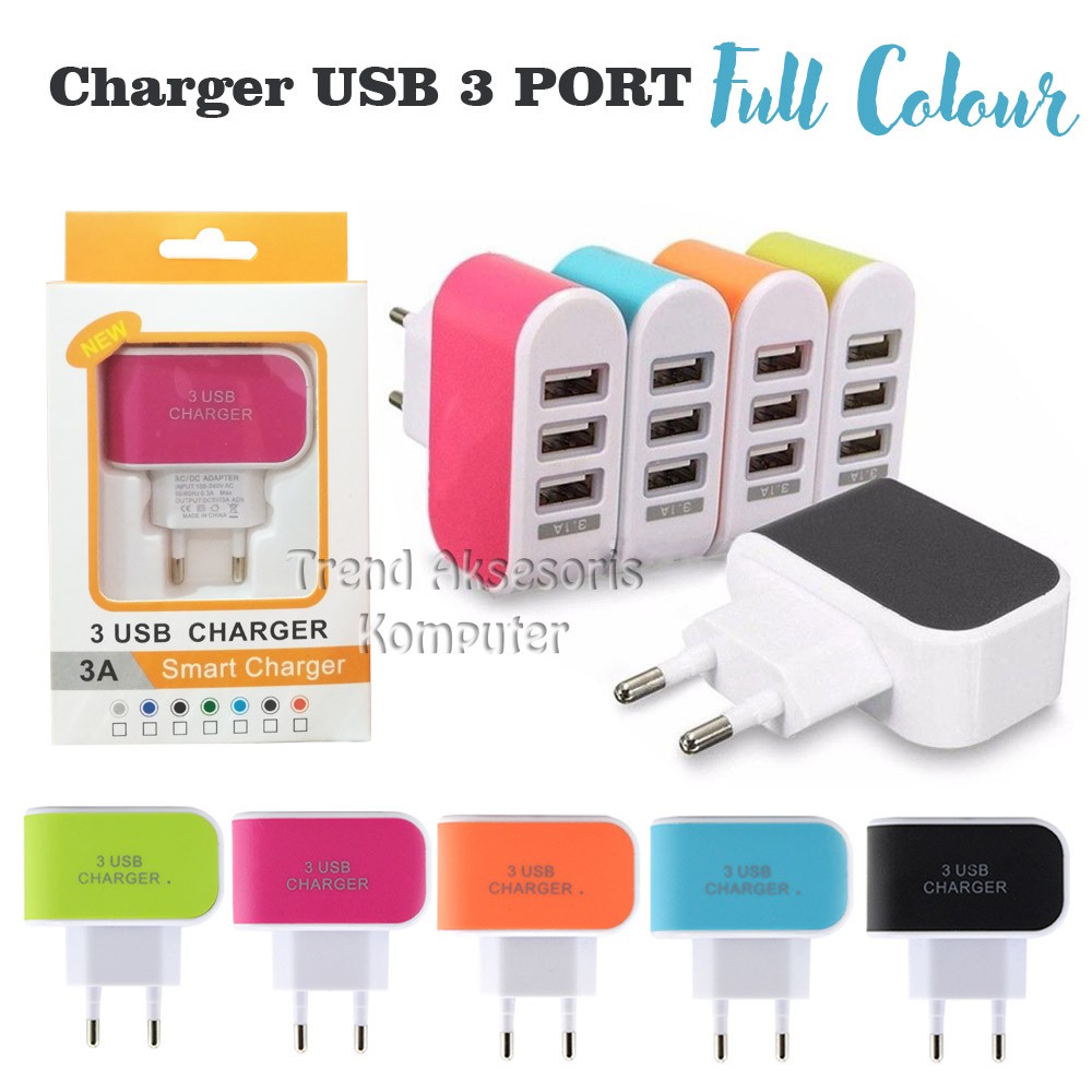 Trend-Batok Charger 3USB Batok 3output Kepala Casan 3 USB