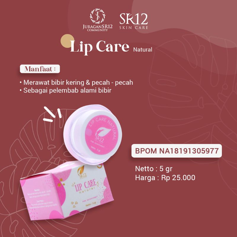 LIP CARE SR12  PELEMBAB BIBIR LIP BALM PENCERAH WARNA BIBIR AMAN BPOM BEST SELLER..!!