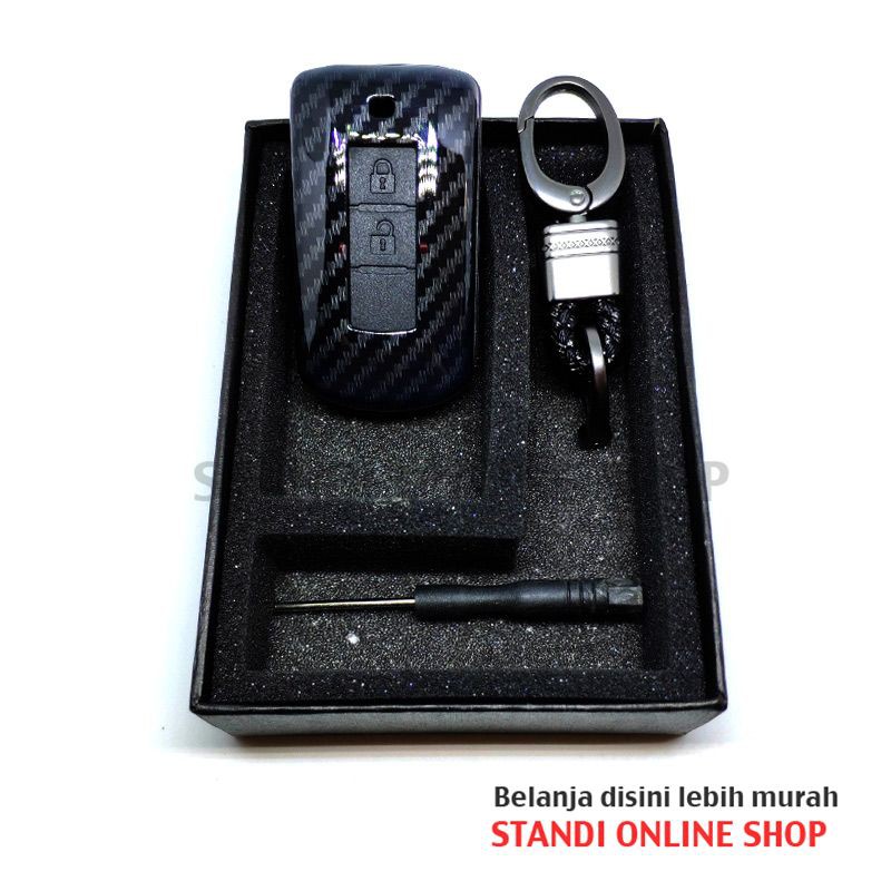 Cover Smartkey Sarung Kunci Mitsubishi Xpander Ultimate Carbon Hitam