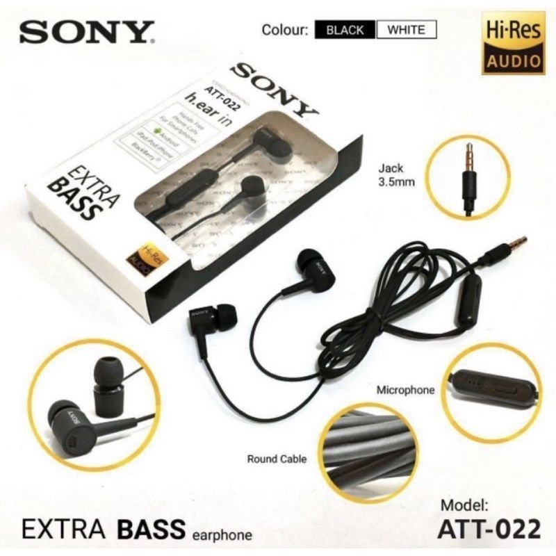 Handsfree Headset Sony model AT-022 For All HP Android Extra Bass
