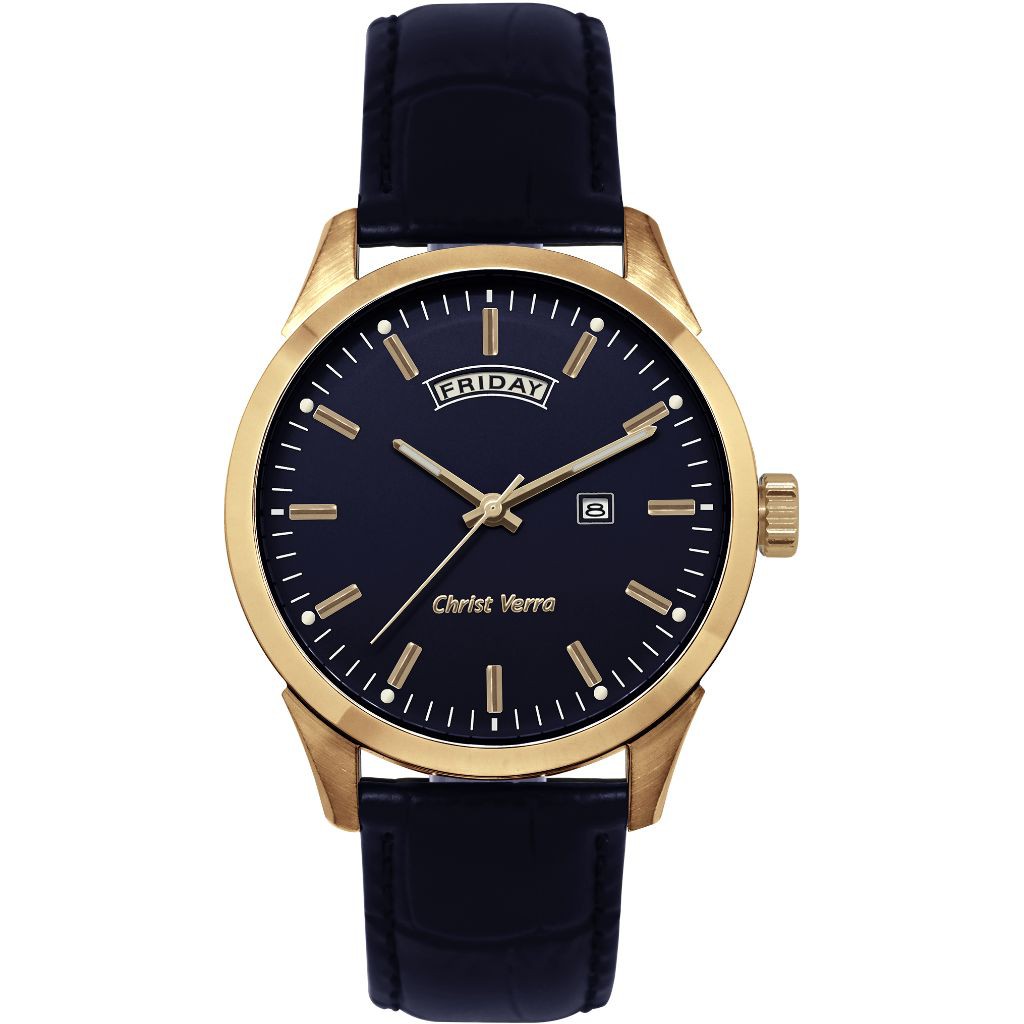 Jam Tangan Pria Tali Kulit Christ Verra CV 71150G-25 BLU