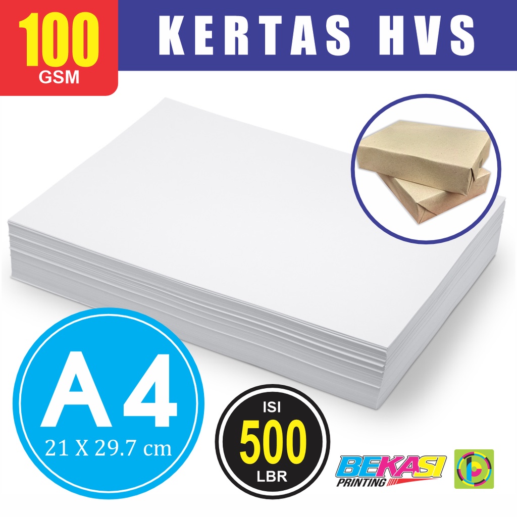 

Woodfree Paper Kertas HVS 100 GSM A4 21 x 29.7 cm - 1 RIM (500 Lembar)