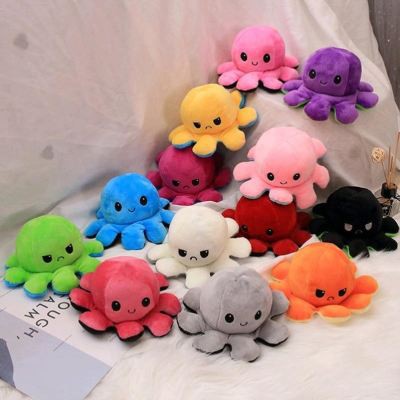 Boneka Gurita cumi Octopus Doll TikTok Mainan Boneka Warna Berubah Bolak Balik Ekspresi Cotton Ball-Won