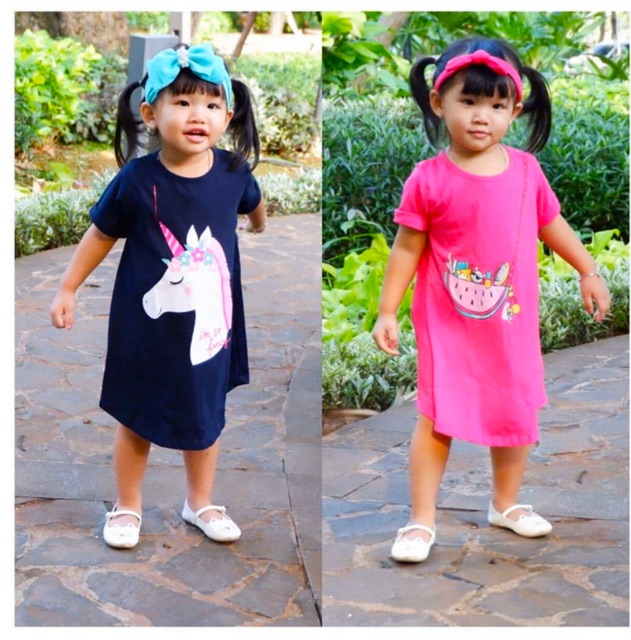 Oval dress smile . Dress anak usia 1-5 tahun bahan kaos dress smilee nablfashion