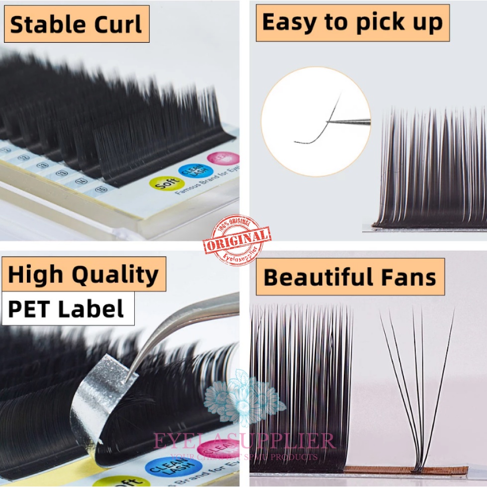 Yelix L Curl Series Easy Fan New Trend L Shaped Lashes Eyelash Extension Auto Fanning Volume Blossom Bloom