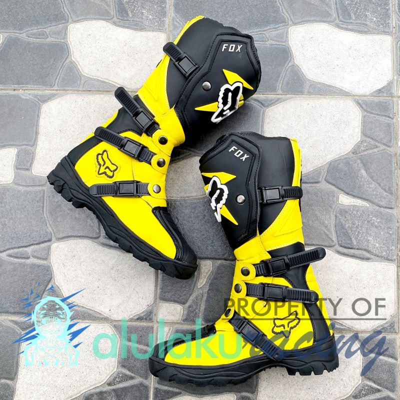 Sepatu Trail Boots SV Motocross MX Lokal Premium Best Quality - Yellow Black