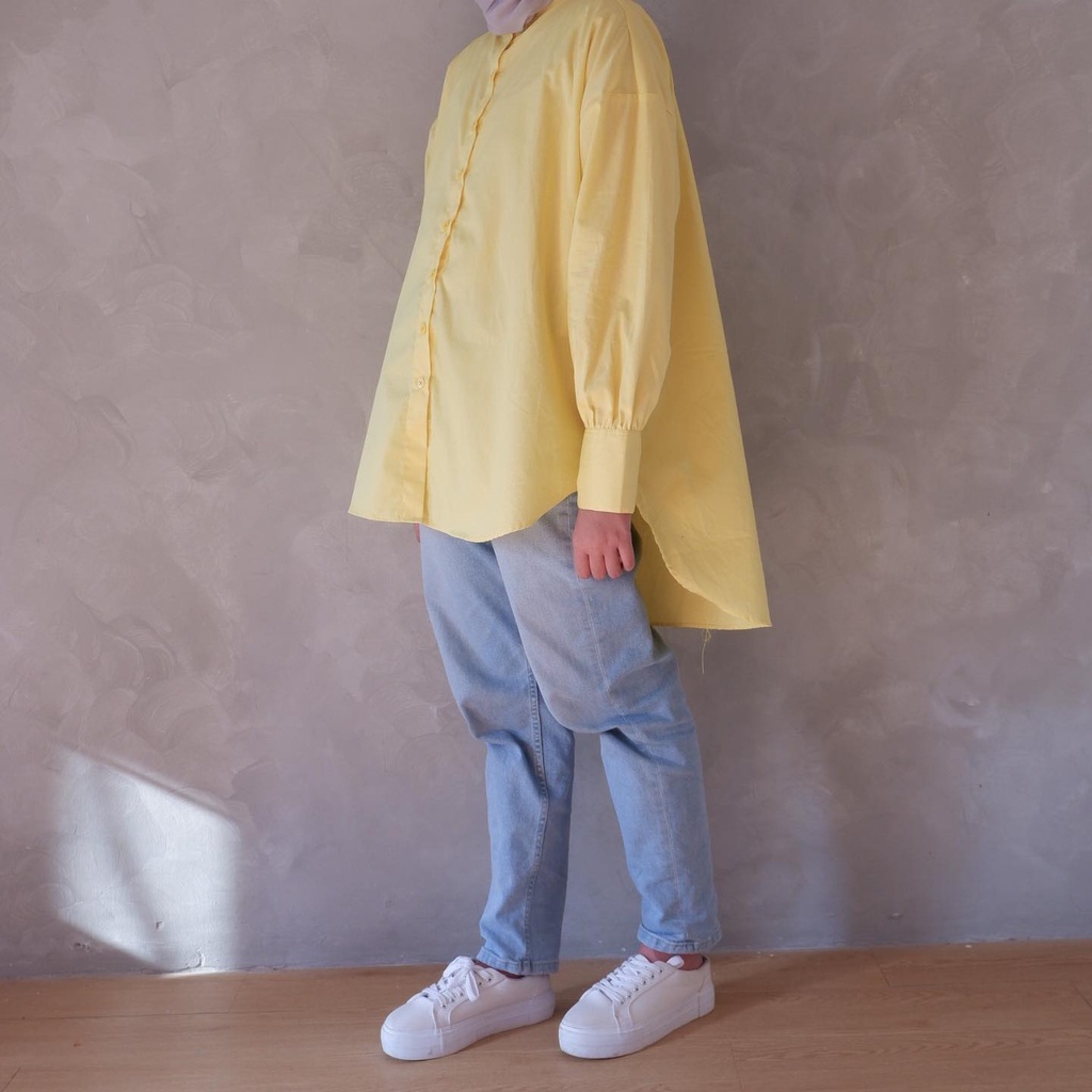 Khielo Shirt Katun Paris - Basic Oversized Shirt - Atasam Muslim Fashion Wanita Termurah &amp; Terlaris