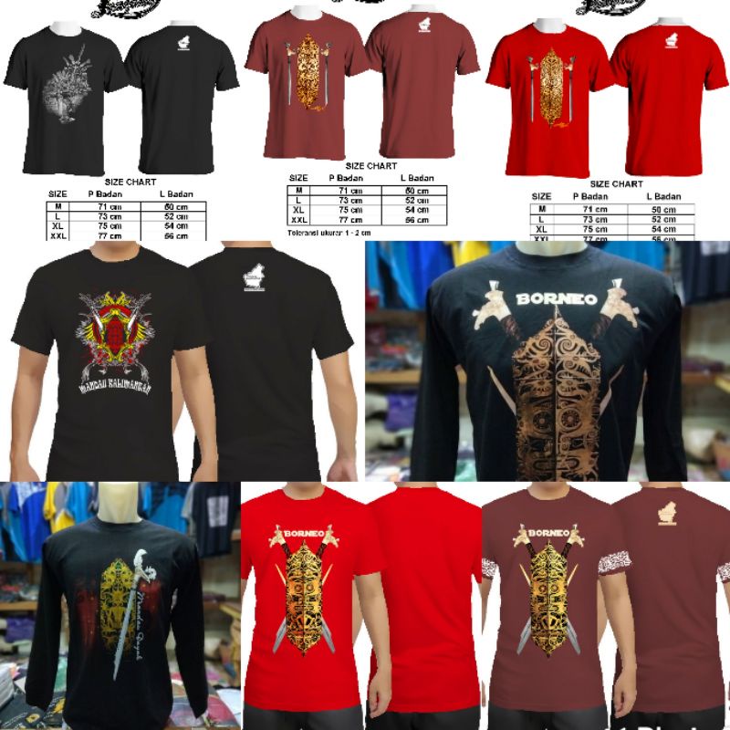 KAOS DUSTRO PANJANG / PENDEK  Kaos Distro Dayak Borneo Original