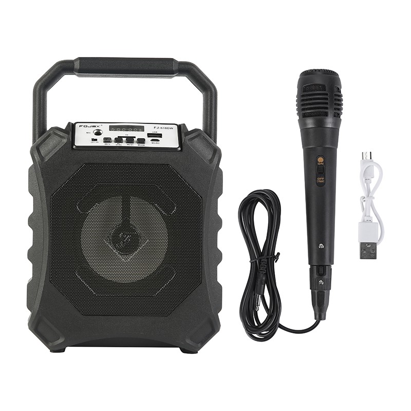 [✅COD] W618Portable Speaker+Microphone speaker 4 inch FM Radio / USB / SD /AUX bluetooth karaoke