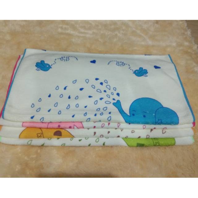 Handuk Bayi Anak Microfiber Warna Soft Baby Motif 100 X 50 cm