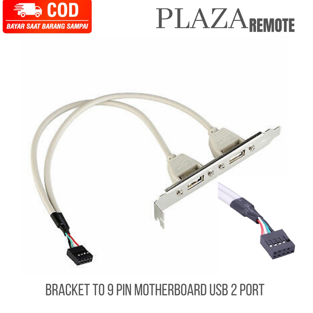 USB 2.0 Real Panel Expansion Bracket 9 pin motherboard 2 port 2.0