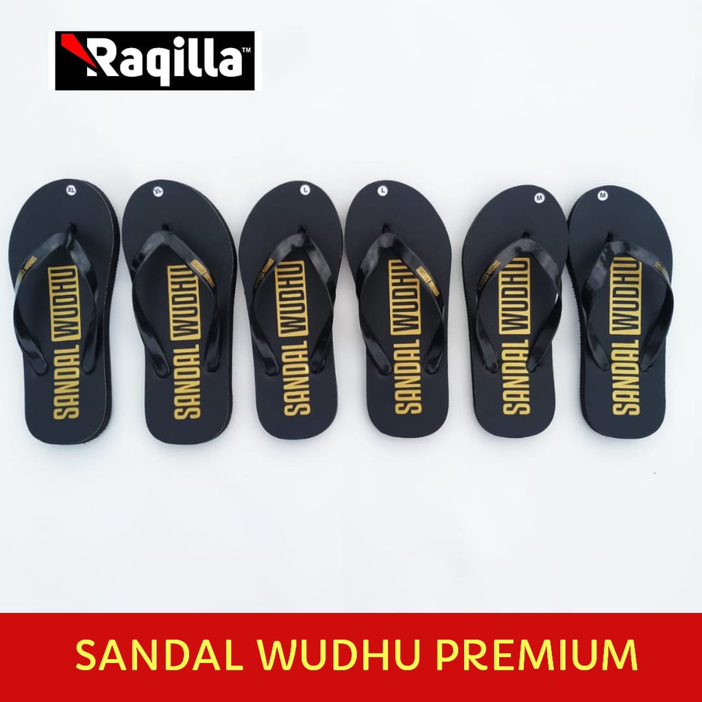 Paket 10 sett/psg Sandal Wudhu Masjid Sablon Gold PREMIUM