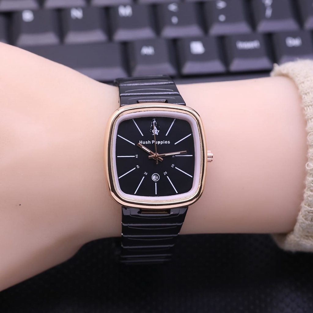 Jam Tangan Wanita Fashion L5653S Tali Rantai Case Segi Tanggal Aktif Free Box &amp; Baterai