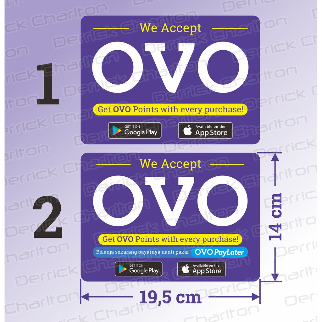 

Sticker OVO vinyl stiker pembayaran digital non tunai cashless 19,5 x 14 cm