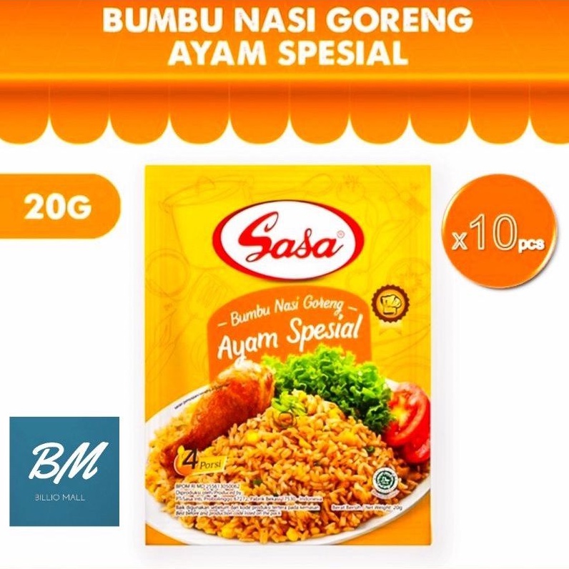 

Sasa Bumbu Nasi Goreng Ayam Spesial 10 Pcs / Sasa Nasi Goreng Ayam Spesial 1 Renceng / SASA Bumbu Nasi Goreng Ayam Special 10 x 20 gr /Nasi Goreng Ayam Spesial Sasa