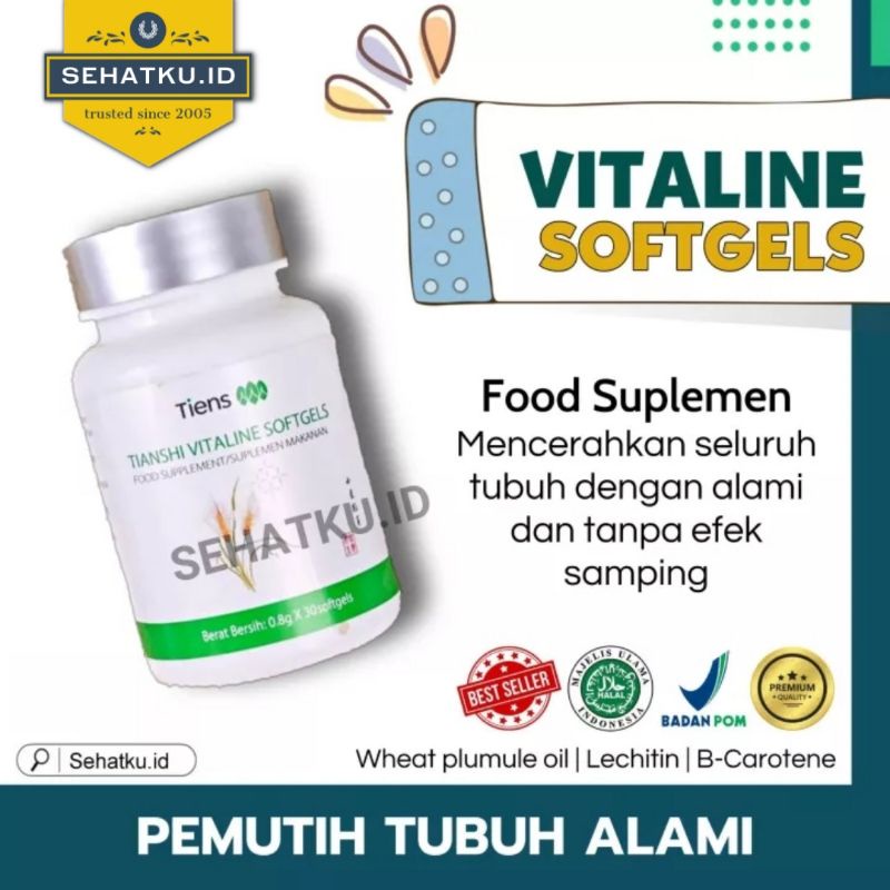 VITALINE [5 Softgel] TIENS PEMUTIH KULIT ALAMI HERBAL AMAN BPOM MEMUTIHKAN BADAN MENGHILANGKAN FLEK 