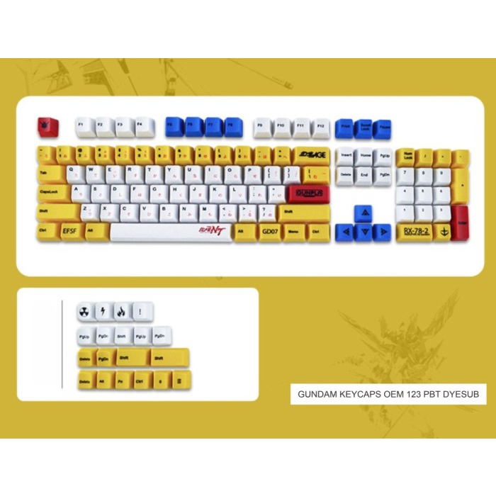 KEYCAPS GUNDAM GUNPLA PBT SINGLE SHOT OEM PROFILE JAPAN ROOT