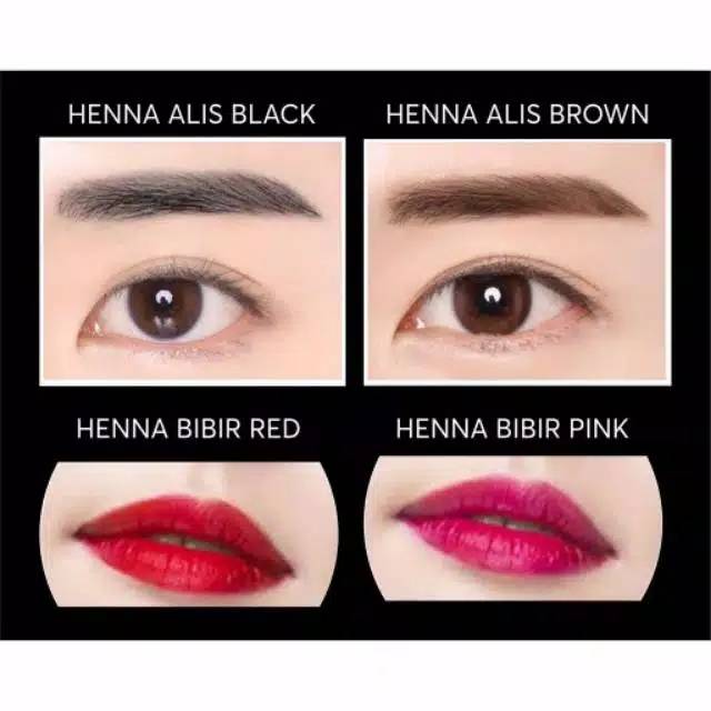 [ORIGINAL] Paket Henna Alis dan Henna Bibir Pemerah Pelembab ORIGINAL Khaela Free Kuas Mini