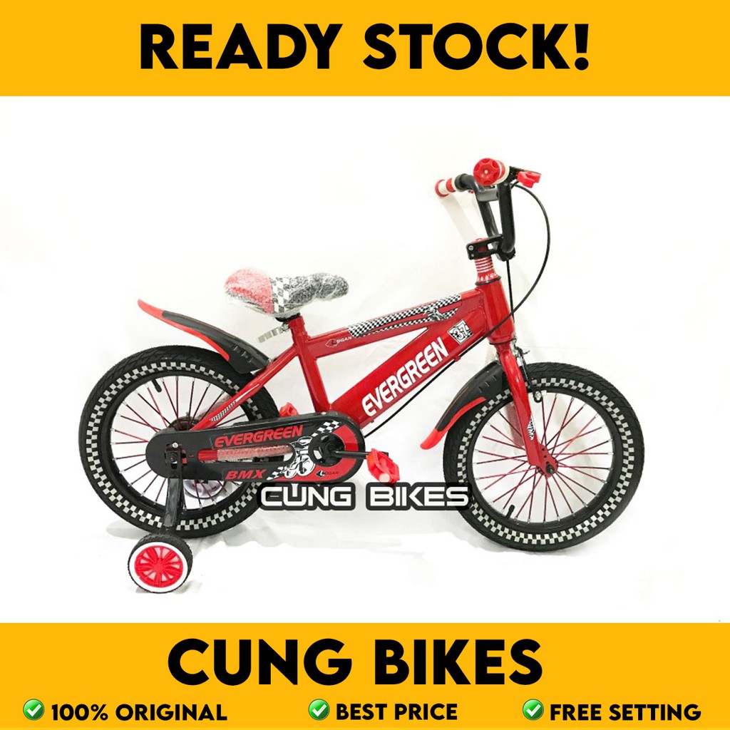 SEPEDA ANAK BMX EVERGREEN LOGAN UKURAN 16 WARNA KOMBINASI MODEL RACING SPORT