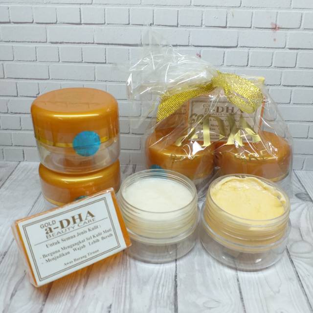 Cream a-DHA GOLD MDS Tutup Embos Krim Pemutih Dan Pelembab Wajah Original