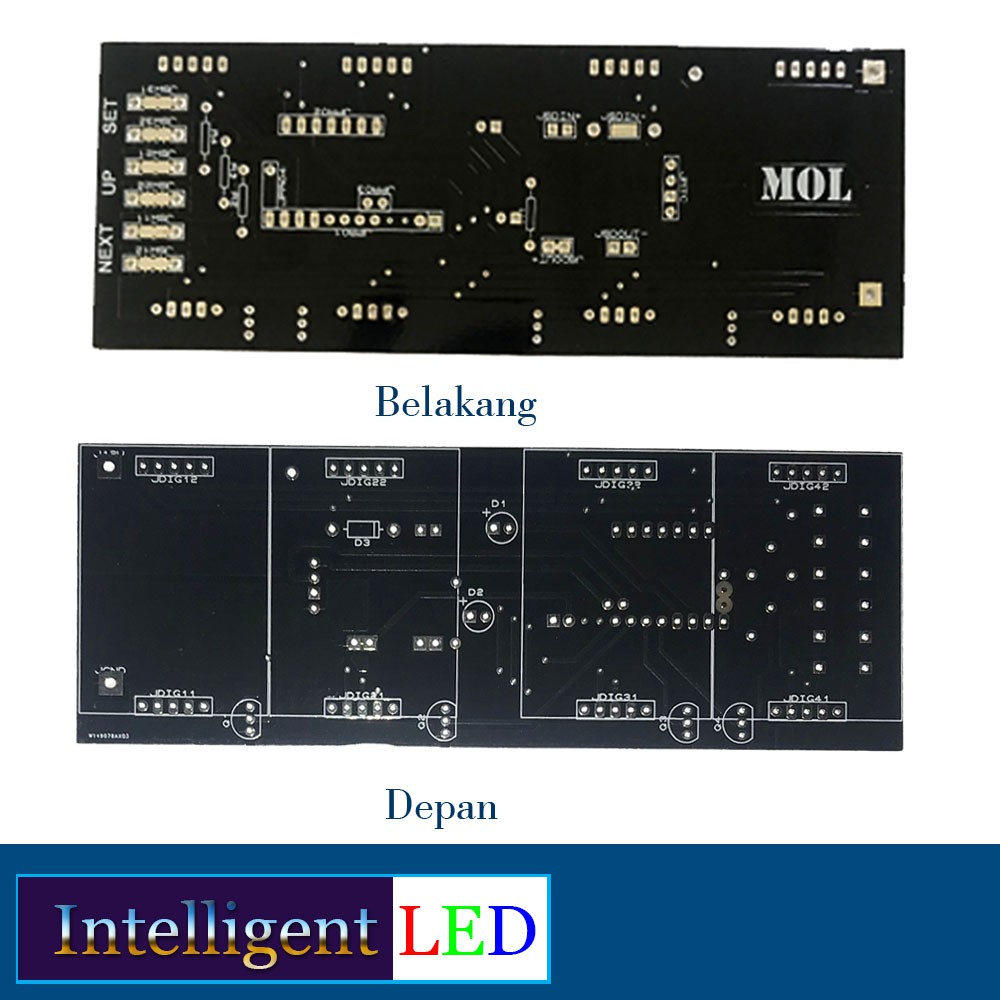 PCB Digital Clock ( Jam Digital ) 4 Digit x 7 Segment  46 x 137 mm