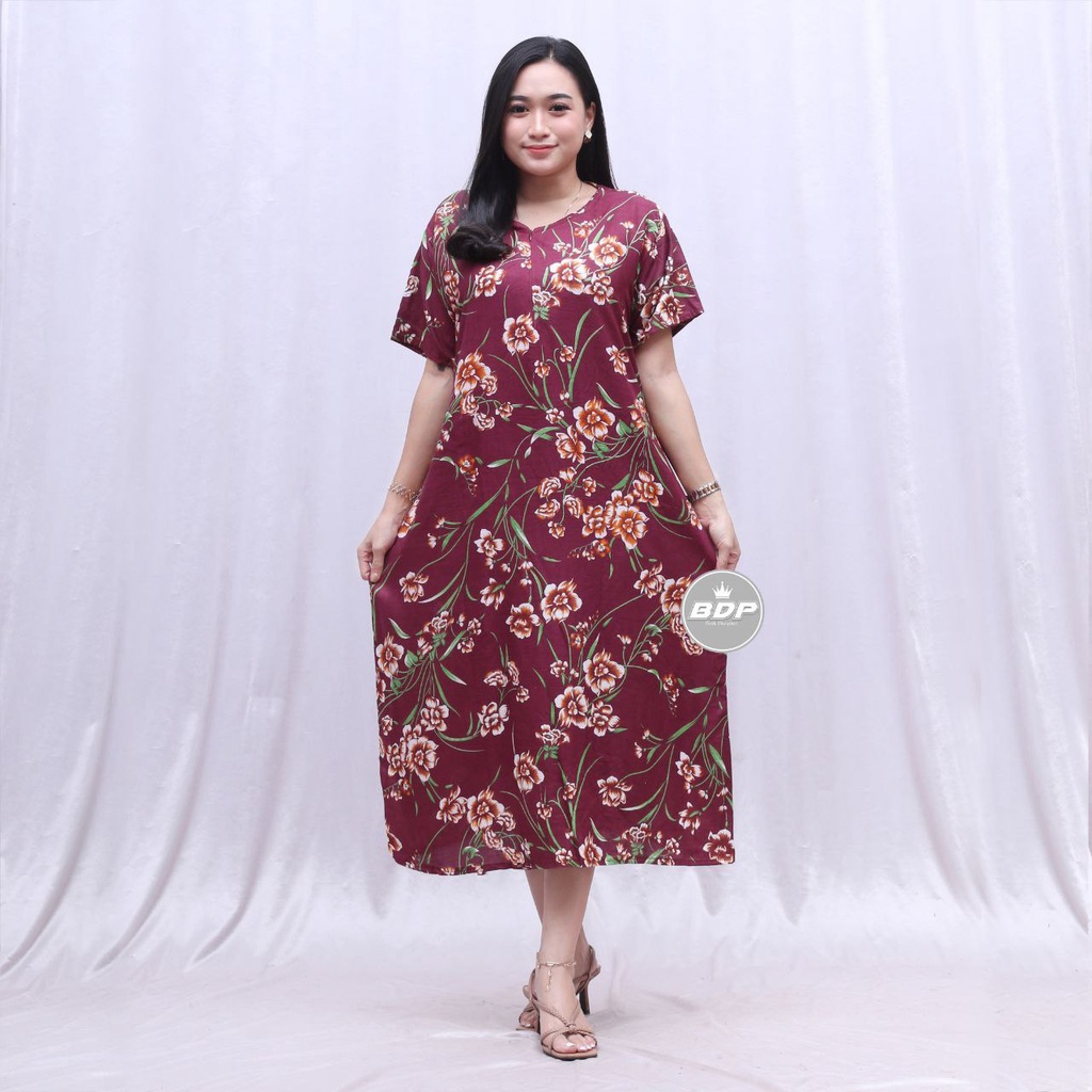 Terbaru | Daster Chibi Daster Kimono Rayon Grade A Busui - Daster Wanita Lengan Pendek - Daster Kekinian - Baju Tidur Daster-lastri maroon