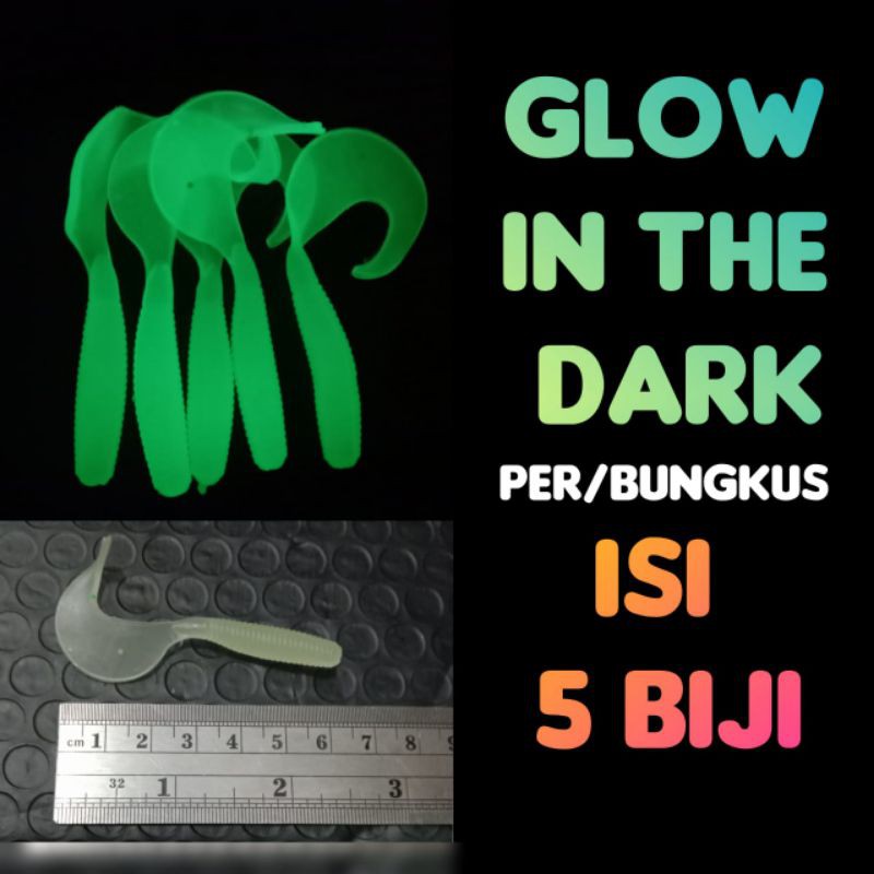 Softlure Umpan Casting Karet Lembut Glow In the Dark