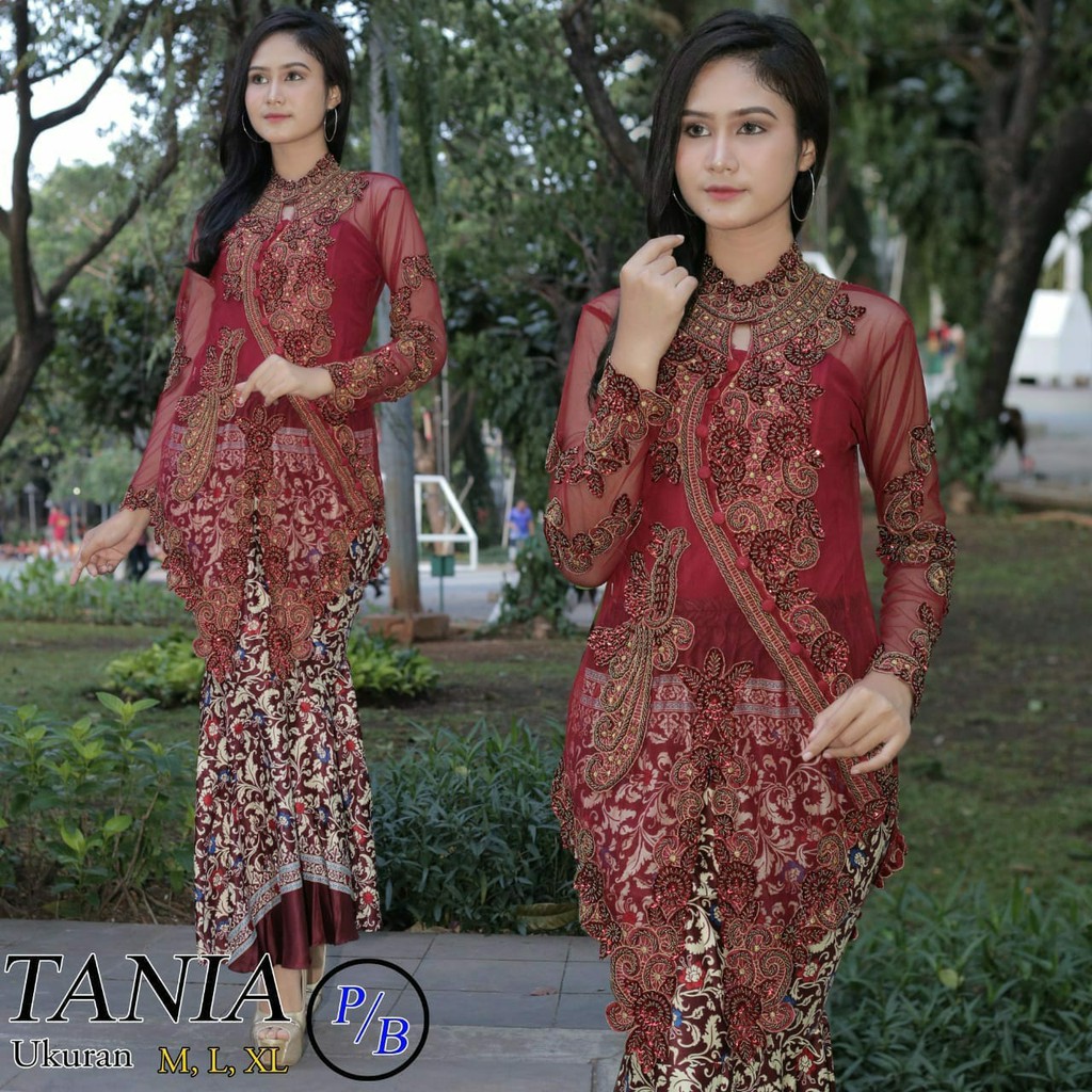 Setelan Kebaya Payet Tania Hitam Dan Pilihan Warna Lain