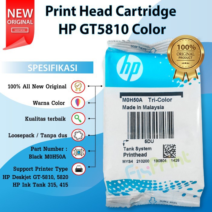 Head Cartridge Printer HP GT52 GT 52 Print GT5810 GT5820 115 315 415 M0H50A Color Original