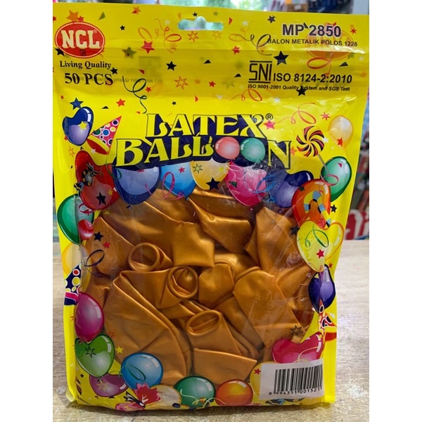 Balon metalik 12 inch NCL warna gold