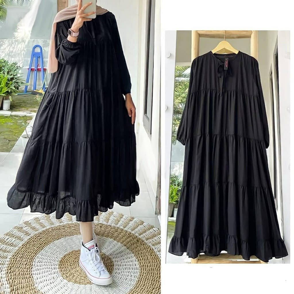 Jumbo midi dress/gamis 7/8 premium