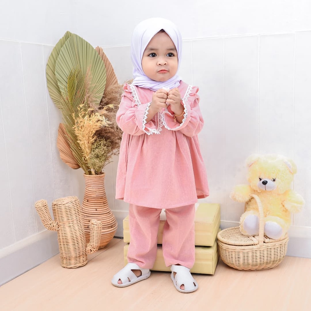 Murah LARISA SET setelan anak perempuan oneset bayi perempuan usia 3-6 tahun premium