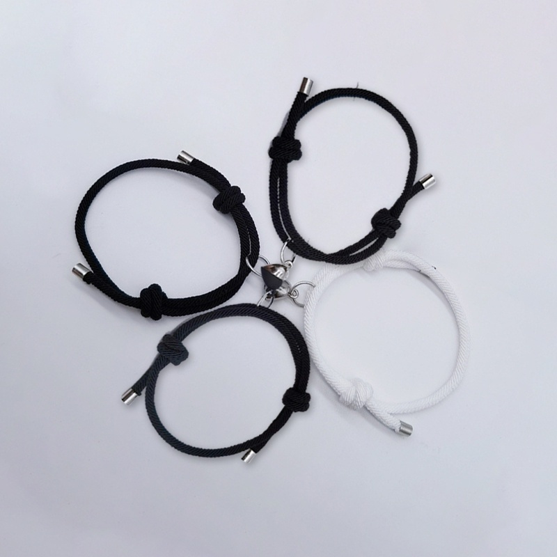 2 Pcs Pasangan Gelang Magnet Adjustable Pesona Gelang Cinta Aksesoris Fashion Hadiah Sri
