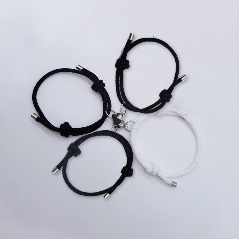 Prettygood2 Pcs Pasangan Gelang Magnet Adjustable Pesona Gelang Cinta Aksesoris Fashion Hadiah - GOOD