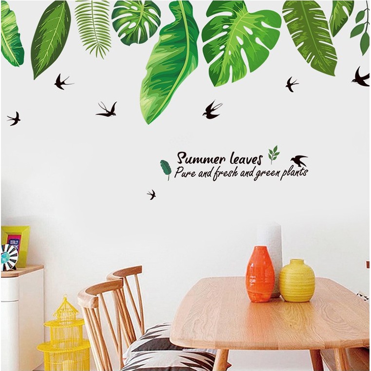 Reliza Wall Sticker Summer Leaves Lace Renda Daun  Stiker Dinding ZY131